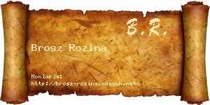 Brosz Rozina névjegykártya